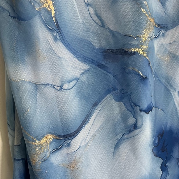 Lulu's Aqua Marble Midi Dress - Picture 4 of 8